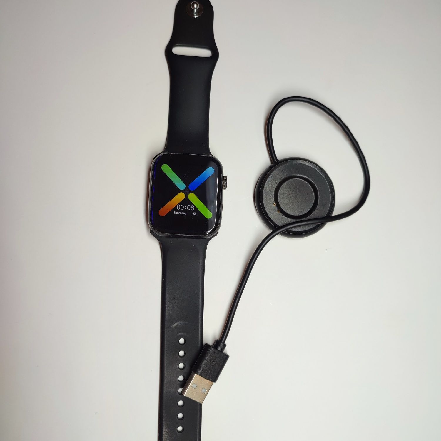 Smartwatch T900 czarny wymienny pasek