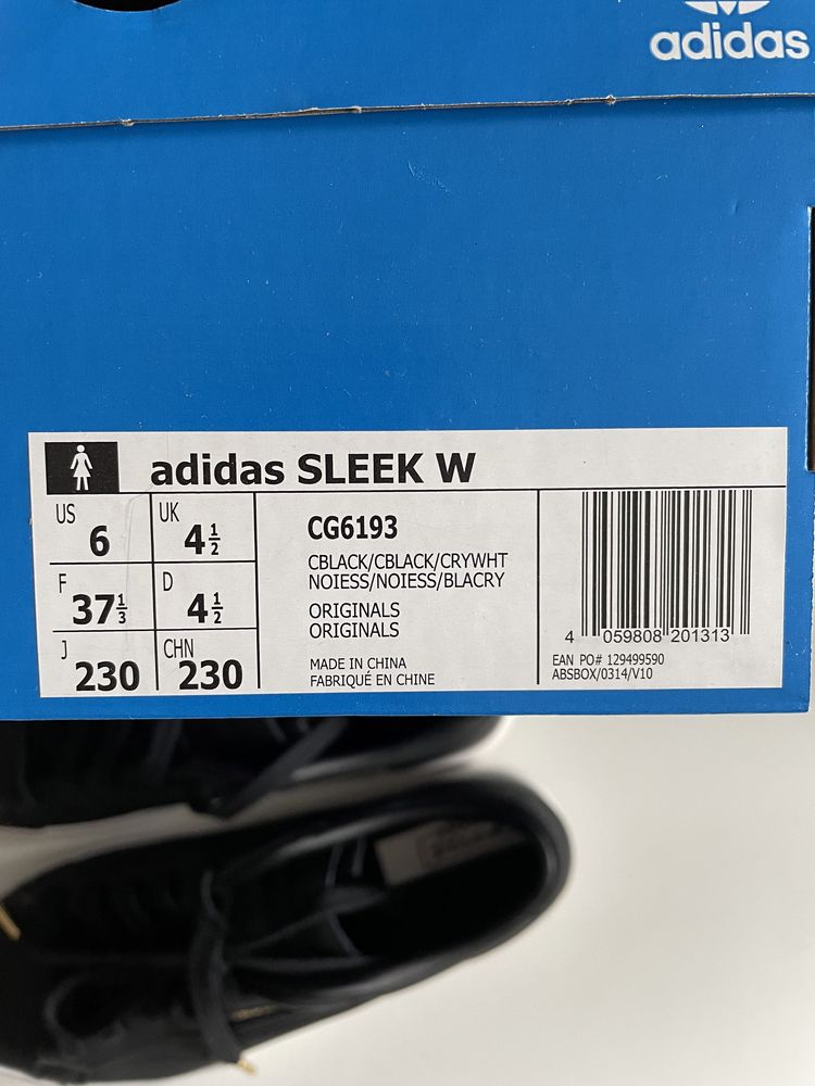 ADIDAS SLEEK czarne rozmiar 37 1/3 sneakersy damskie