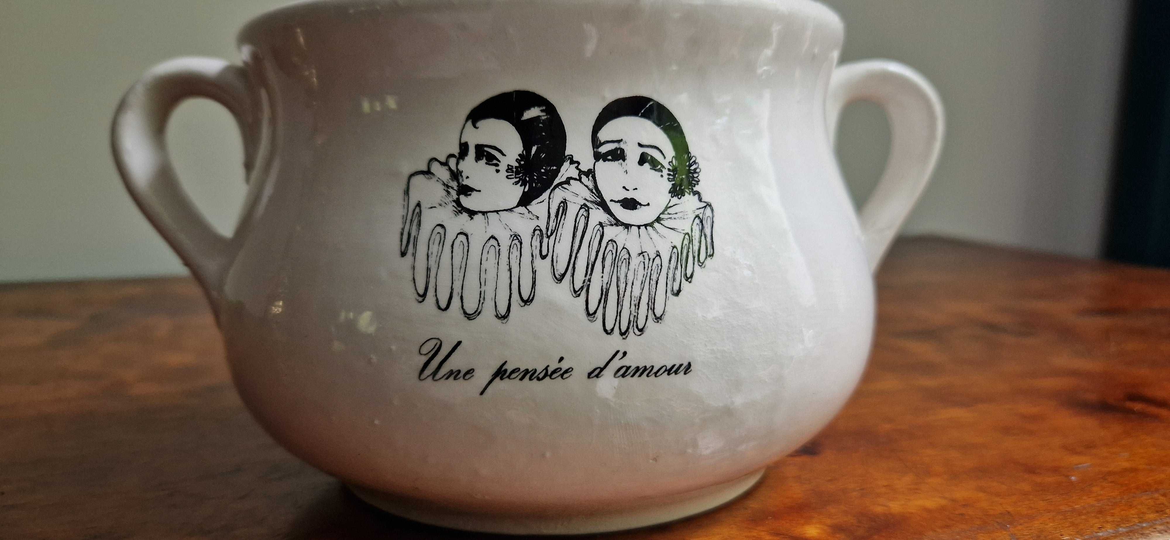Antyczny ceramiczny nocnik donica Francja dzwoneczek Salvador Dali