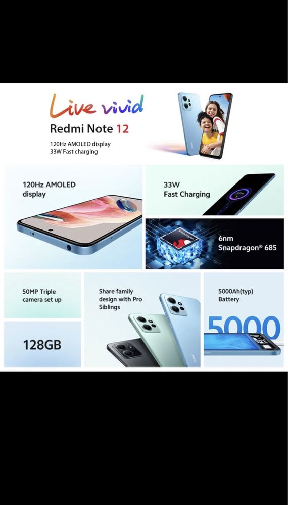 Xiaomi Redmi Note 12 4/64GB Onyx Gray + ЧОХОЛ у подарунок