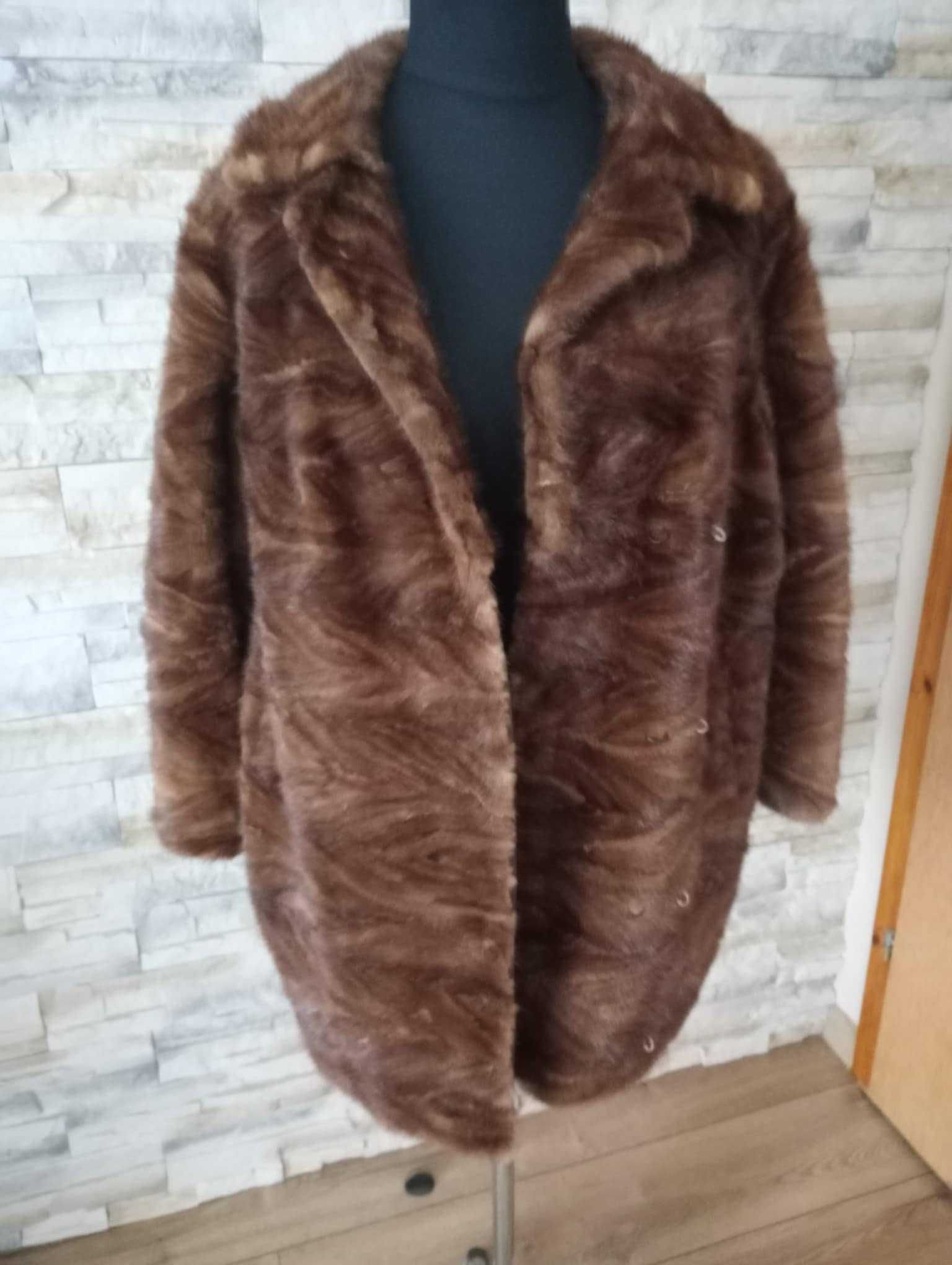 Ciepłe i piękne naturalne futro z norek w SUPER cenie R42/44