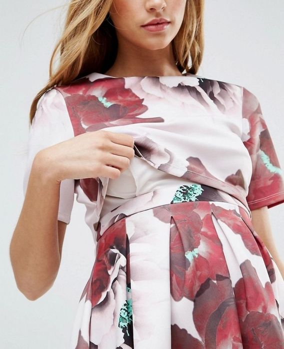 Elegancka sukienka ciążowa i z funkcją karmienia r.34/36