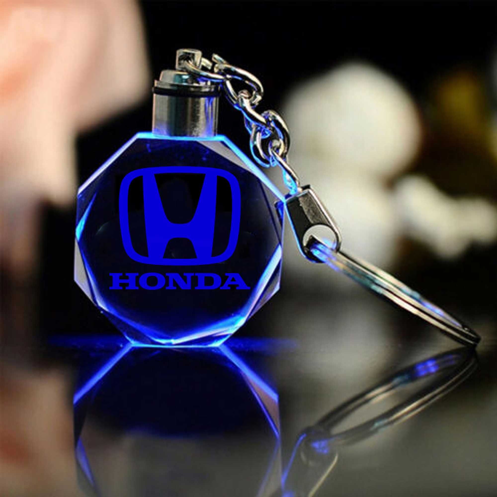 Brelok Świecący LED Kryształ 3D do kluczy samochodowych z logo HONDA
