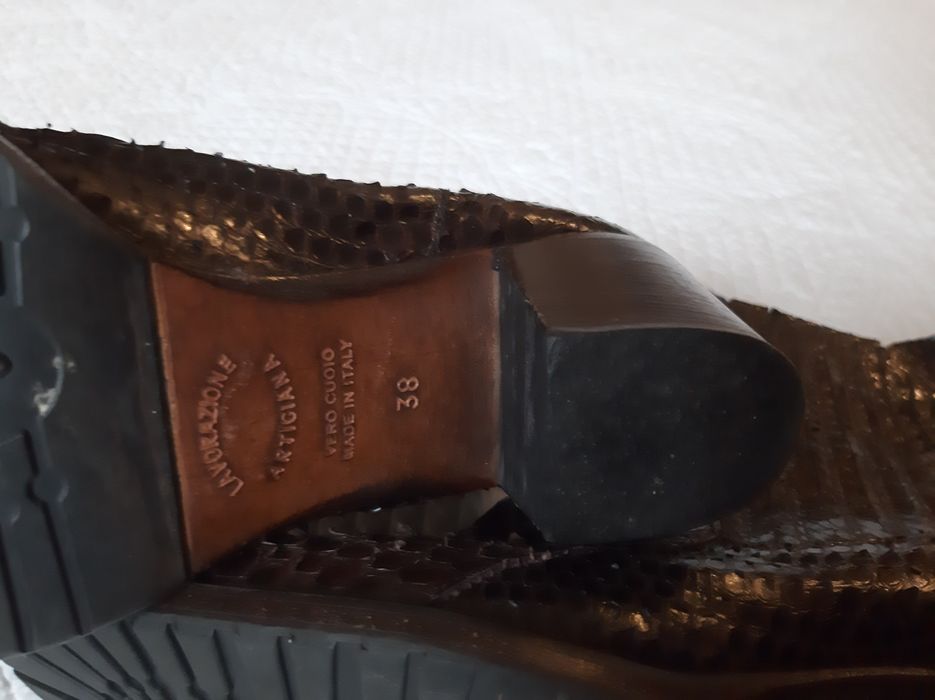 Botki Alfredo Giantin – naturalna skóra wężowa made in italy 37/38