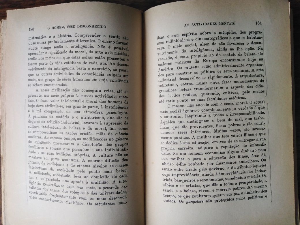 Livro " O homem esse desconhecido,"