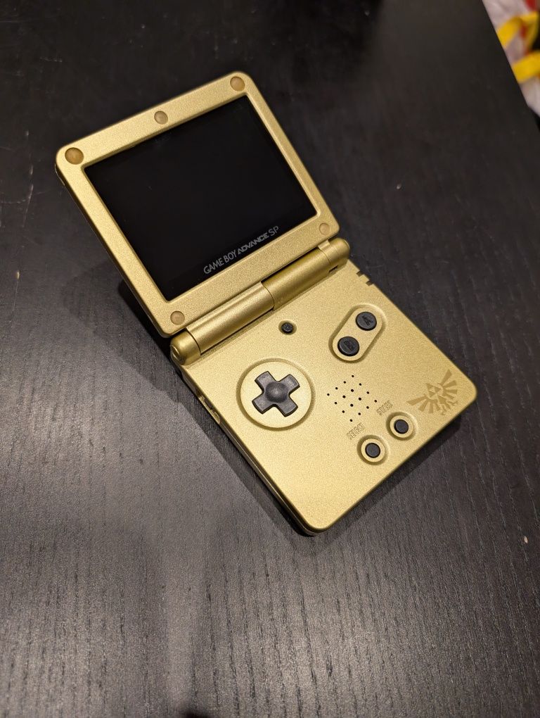 GameBoy Advanced SP Zelda + Mod Ecrã IPS + Flashcart Todos os Jogos