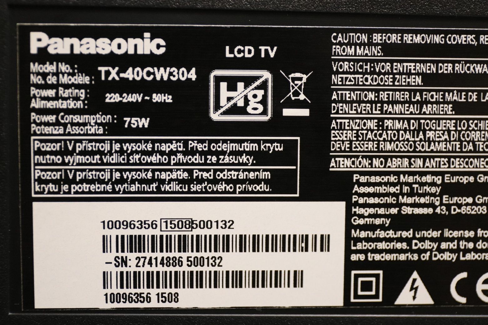 Panasonic  TX - 40CW304   40 дюймов