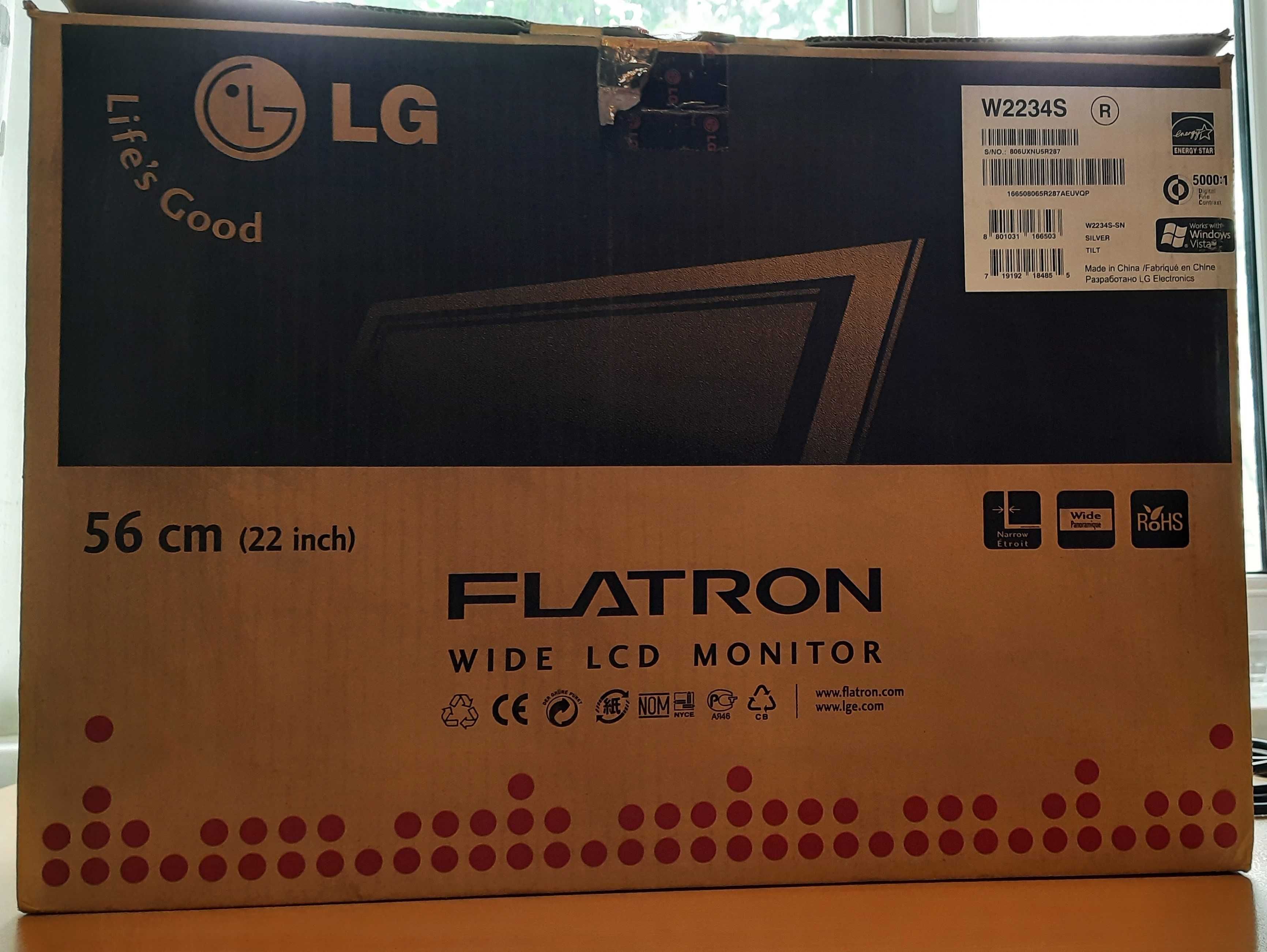 Продам в отличном состоянии монитор LG FLATRON W2234S-SN