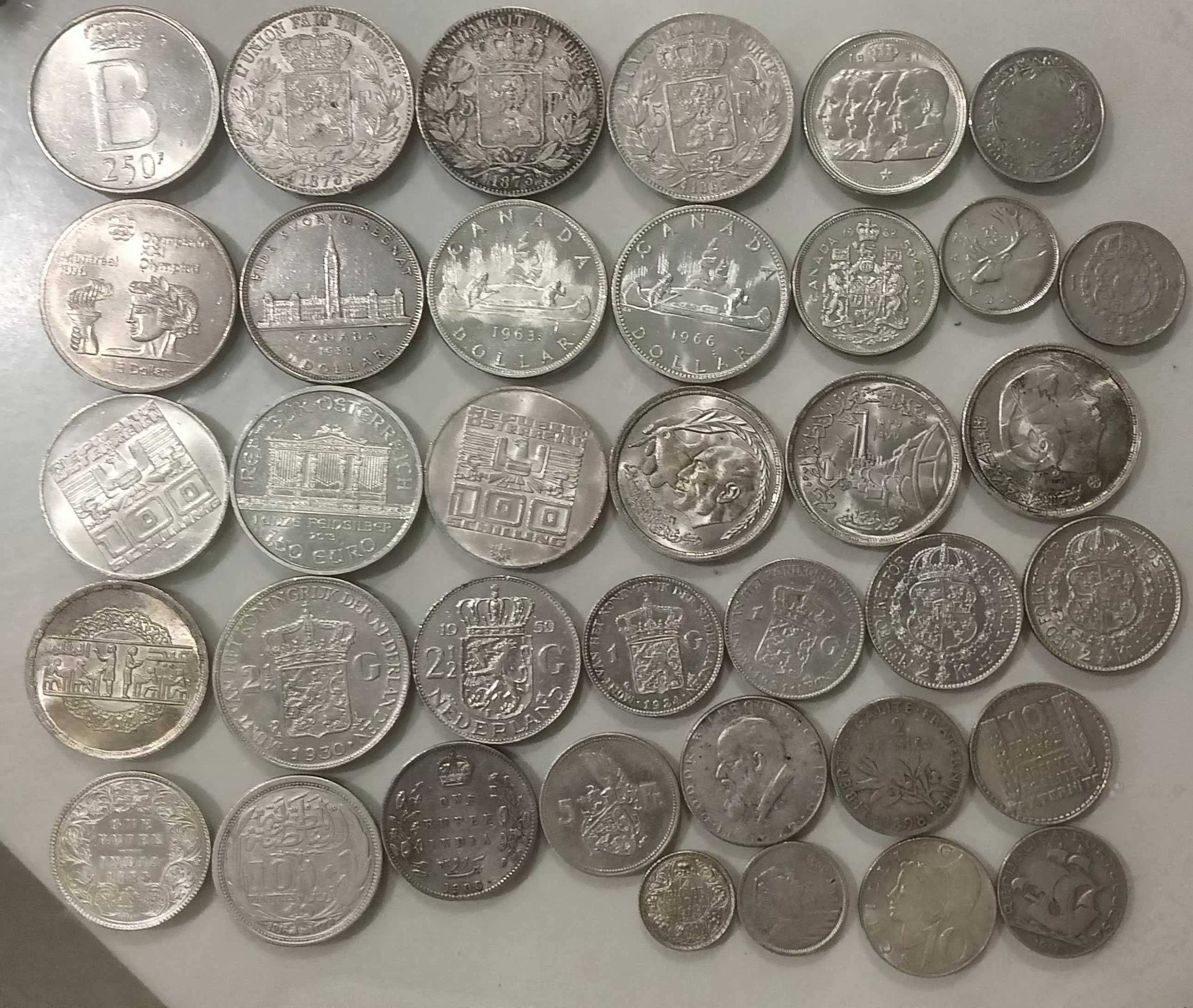 Продам серебреные монеты разных стран