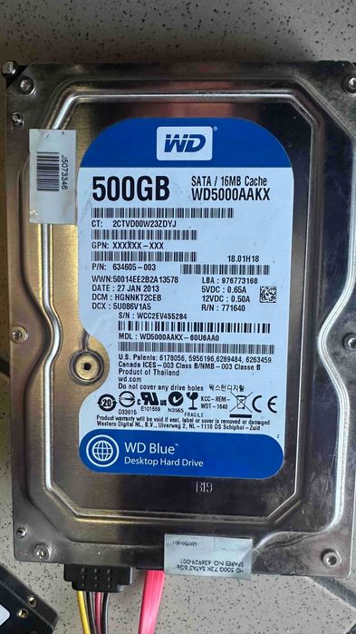WDl 500GB (WD5000AAKX), Seagate Barracuda 500GB (T3500320AS), Samsung