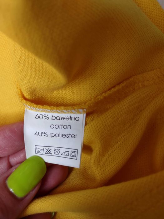 Żółta koszulka męska polo roz. M/L z bawełny