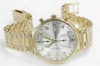 Złoty zegarek męski 14k włoski Geneve mw005yds&mbw006y B