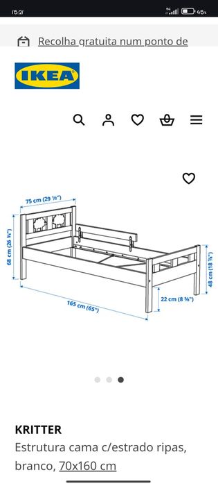 Cama de criança Ikea KRITTER com colchão