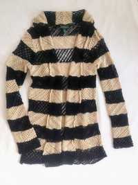 sweter pleciony narzuta kardigan Ralph Lauren S