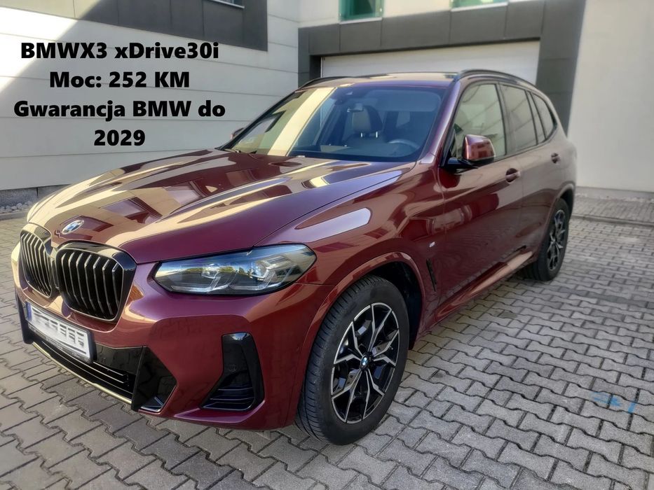 BMW X3 BMWX3 xDrive30i 252 KM Pierwsza rej. 01.2024 Gwarancja do 2029