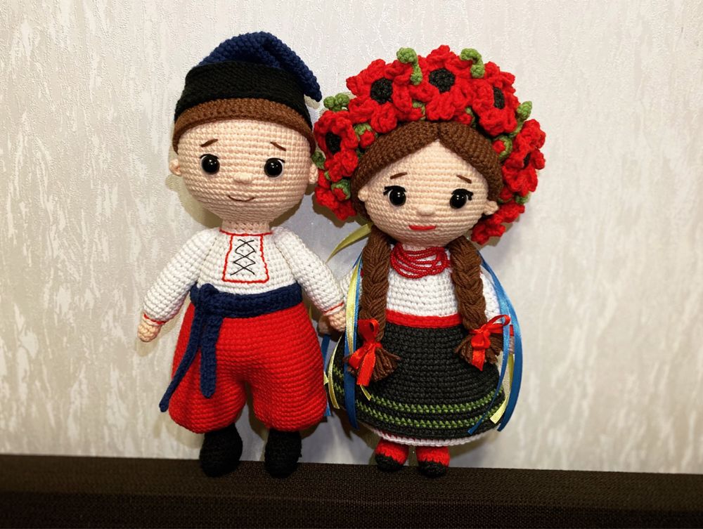 Игрушка Украинка и Козак кукла сувенир подарок ручная работа Украина