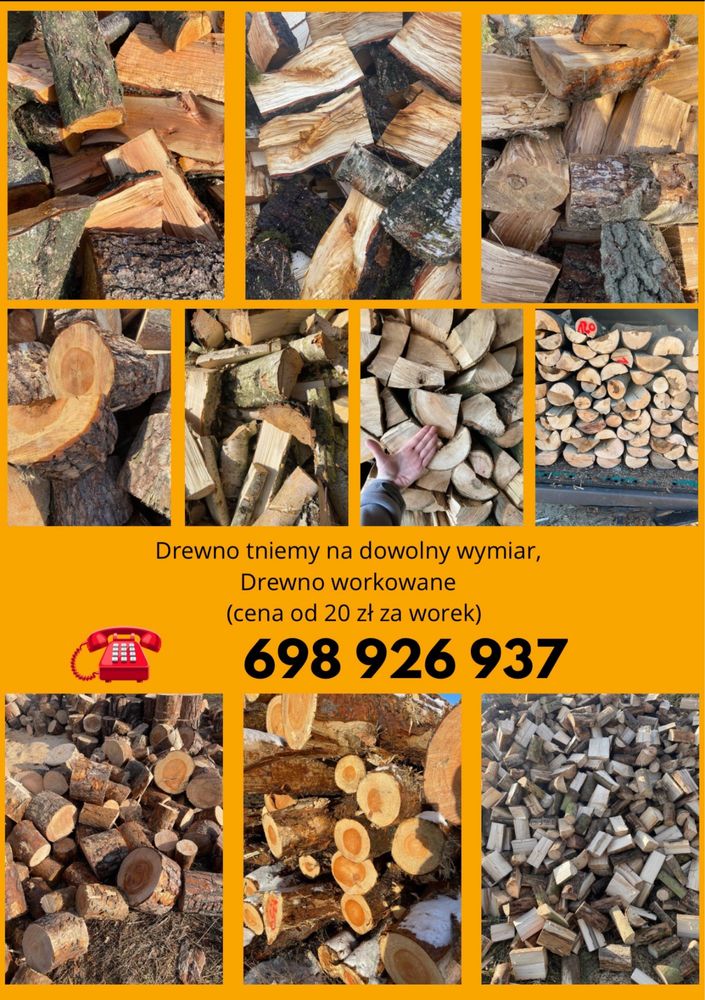 Drewno workowane, drzewo w workach, drewno w workach, drewno kominkowe