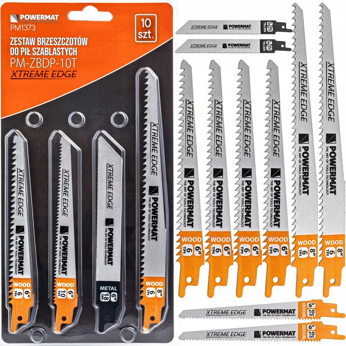 Zestaw brzeszczotów do piły szablastej do lisicy metal drewno 10 sztuk