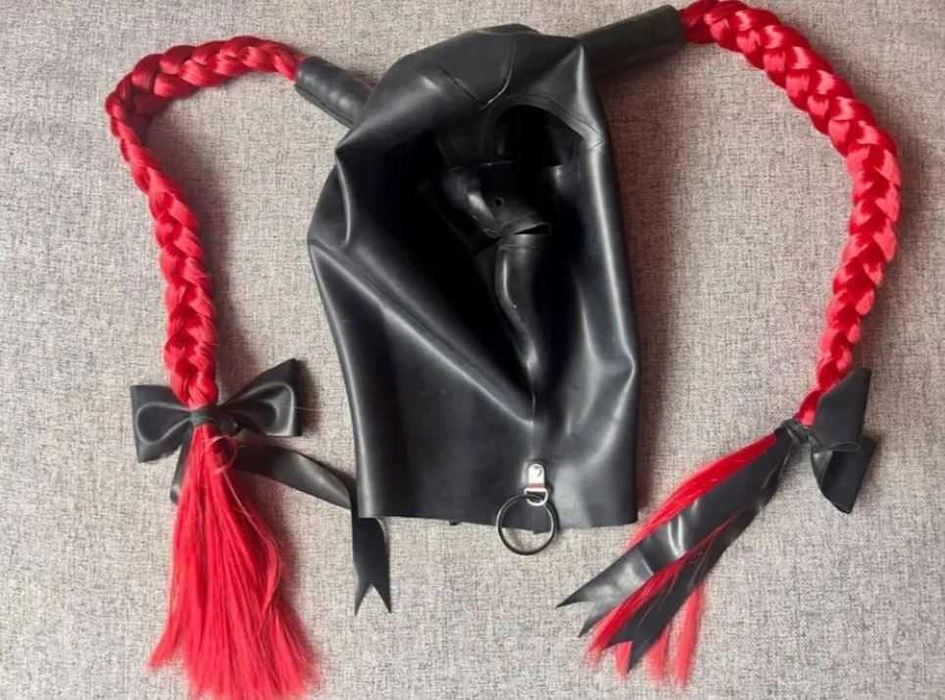 871/ Teatr Sesja Foto Maska unisex M latex lateks 0,4 kuce czerwone