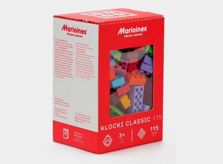 Klocki Classic 115 elementów pudełko,12,5x18,5x10,5 cm