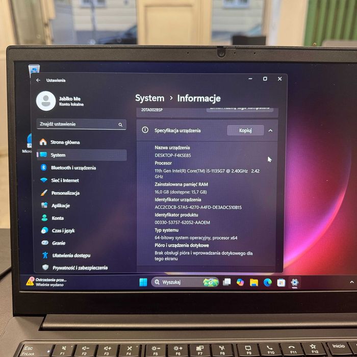 Lenovo ThinkPad E14 Gen2 (2021)/SSD 512/RAM 16gb - stan idealny