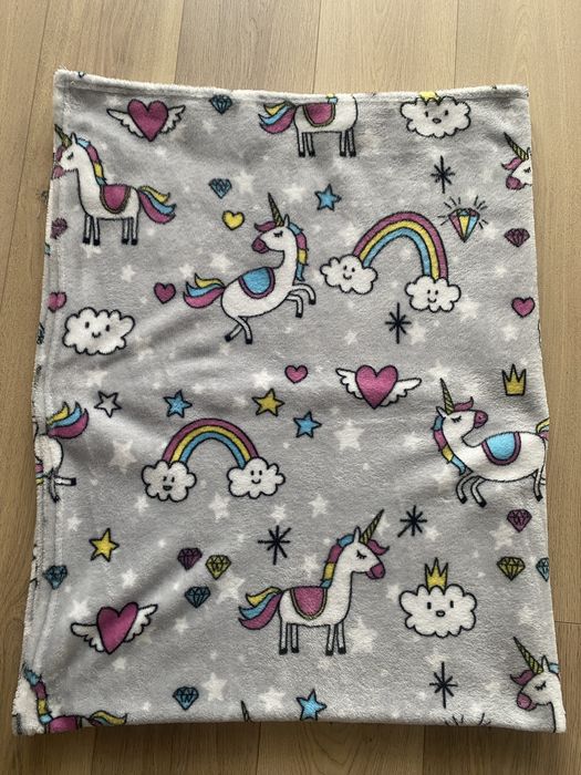 Koc flanelowy w jednorożce 130x170