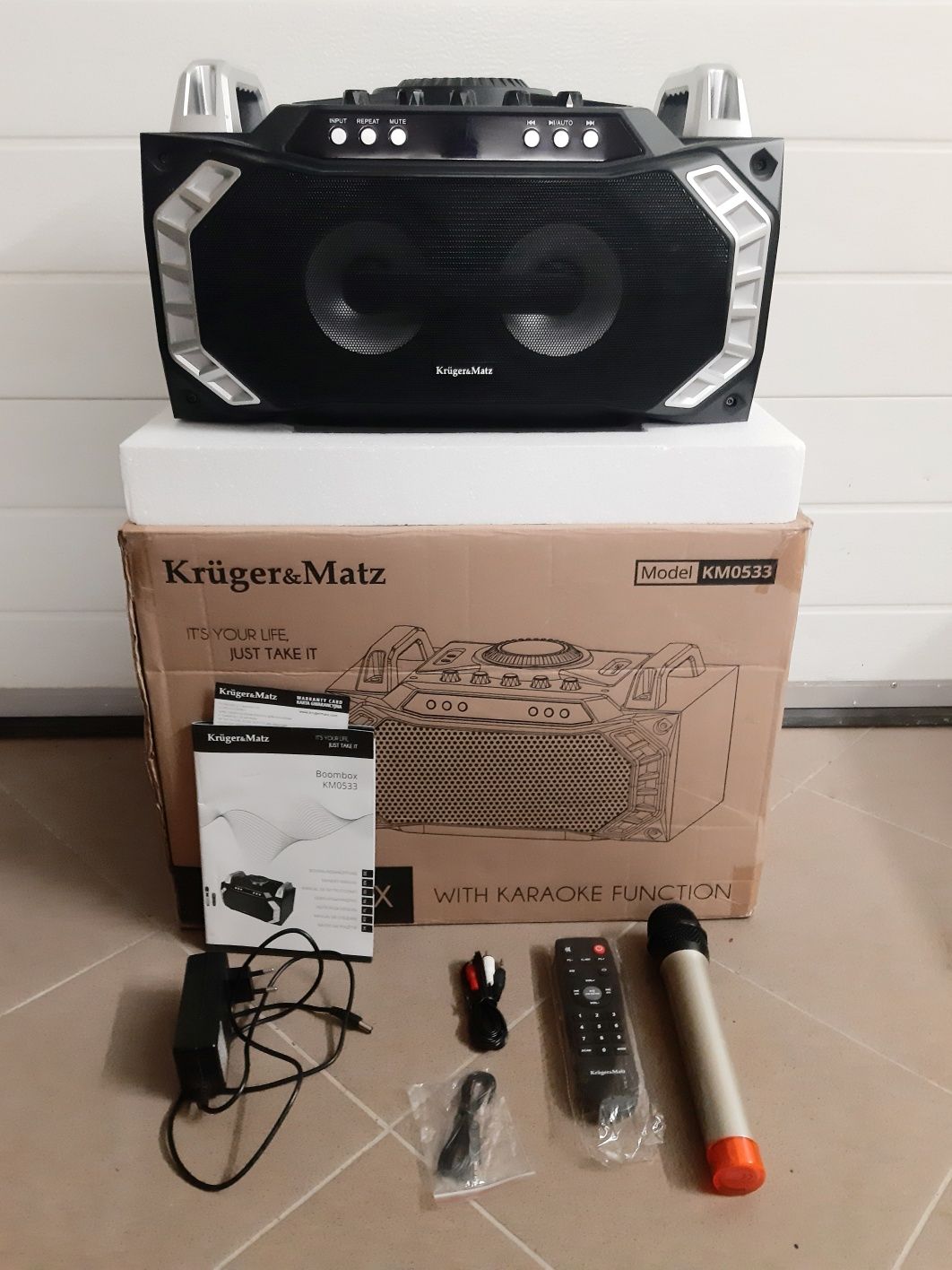 RADIO Boombox bluetooth akumulator karaoke radio fm mikrofon Kruger