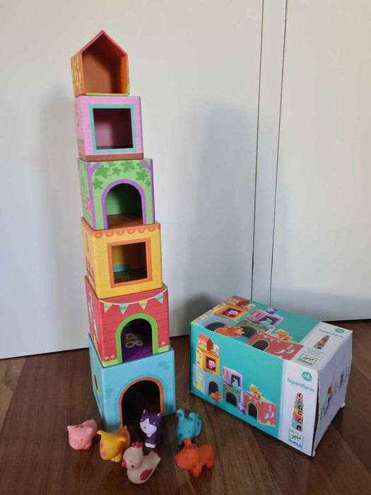 Brinquedo com cubos e animais Djeco