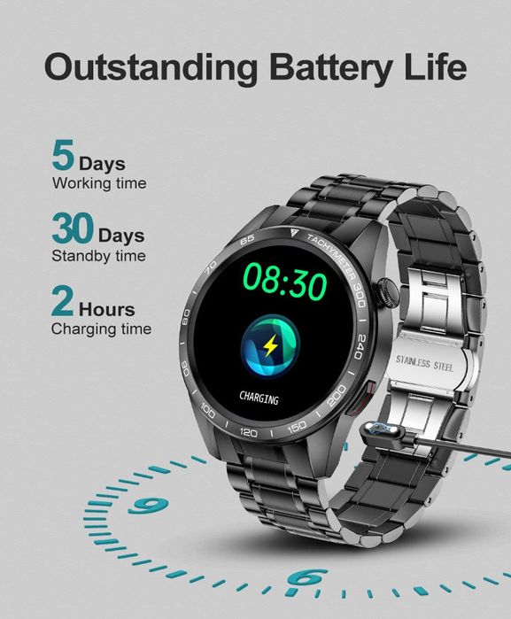 ++Smartwatch męski połączenia telefoniczne 1,32" HD ekran dotyk IP67++