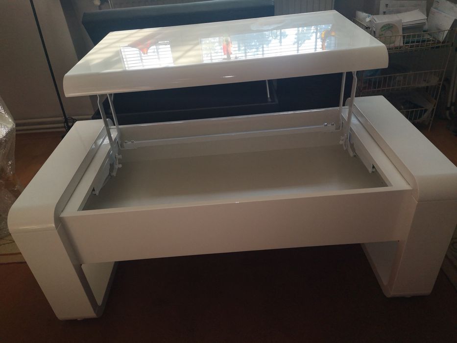 Ława biała prostokątna składana