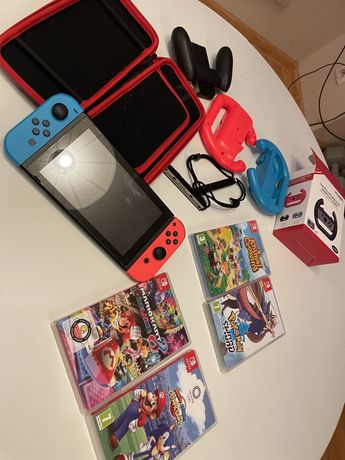 Konsola NINTENDO Switch + Joy-Con + Etui + GRY Nintendo!