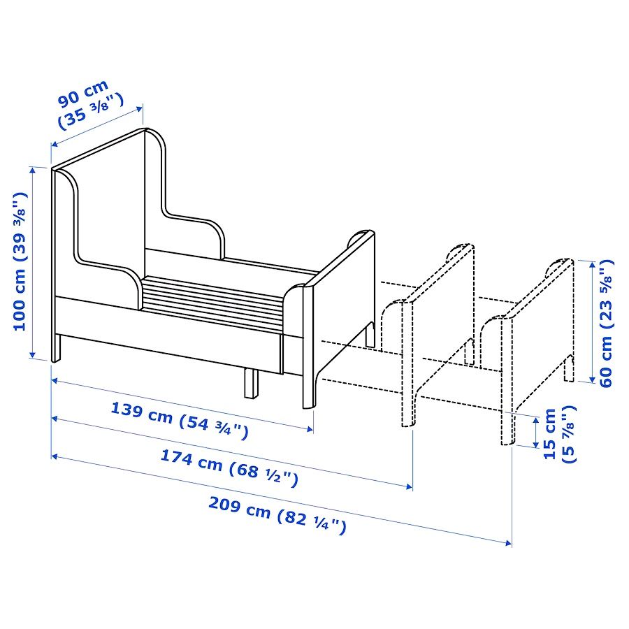 Łóżko rozsuwane Busunge Ikea białe + materac