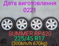 Гума 225/45/17 літо 2021 4шт PLATIN SUMMER RP420 резина R17 диски 10к