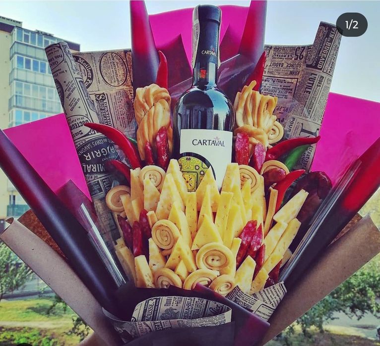 Подарунок Букет з цукерок, пива, ковбасок, шкарпеток...