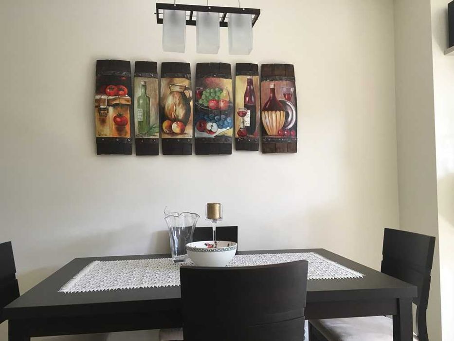 Sprzedam lampę nad stół kuchenny - 3 klosze szklane z drewnianą opaską