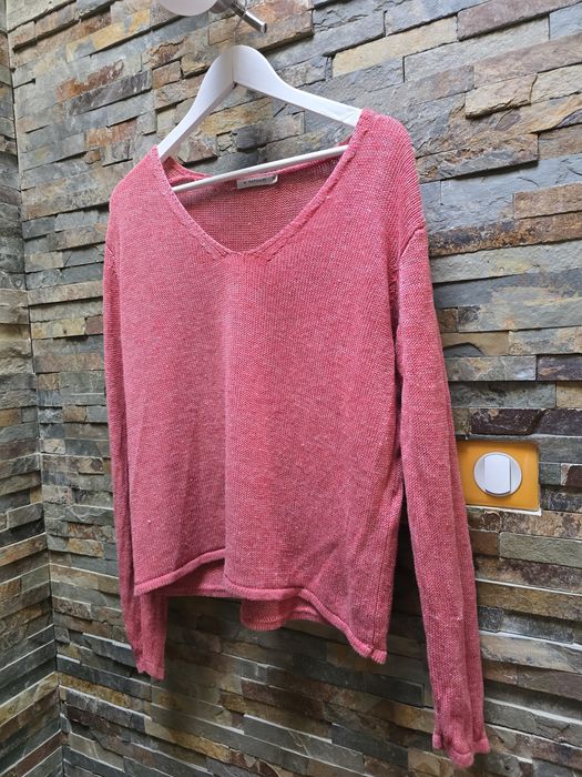 Sweter jasnoróżowy damski lniany Tatuum XL