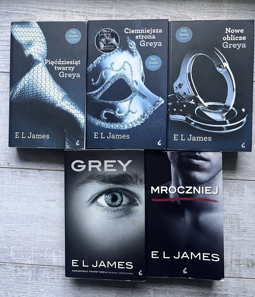 Komplet 5 książek 50 twarzy Greya E L James