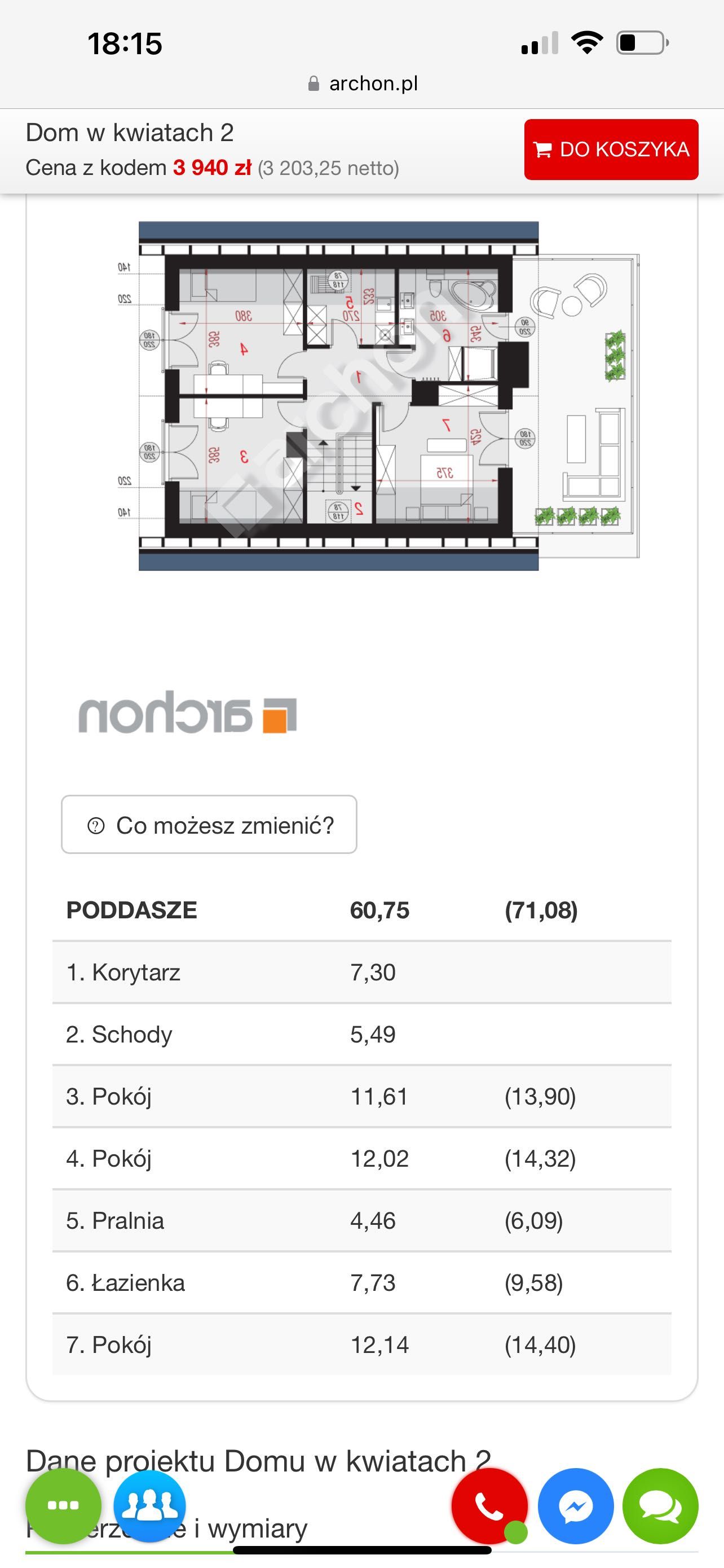 Projekt domu - dom w kwiatach 2 lustrzane odbicie Archon