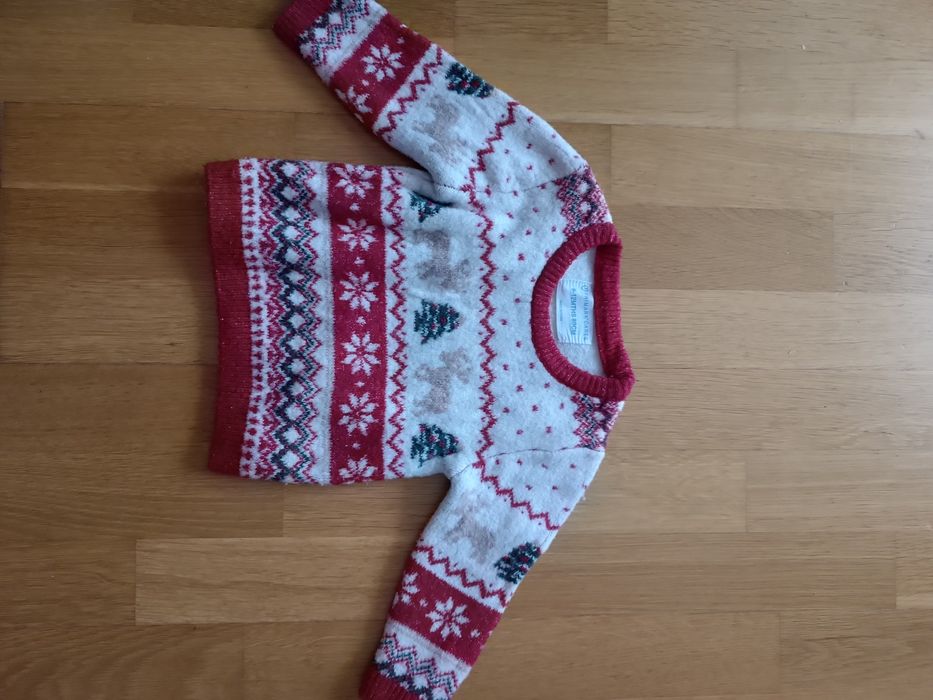 Zimowy sweter świąteczny dla chłopca Primark 80