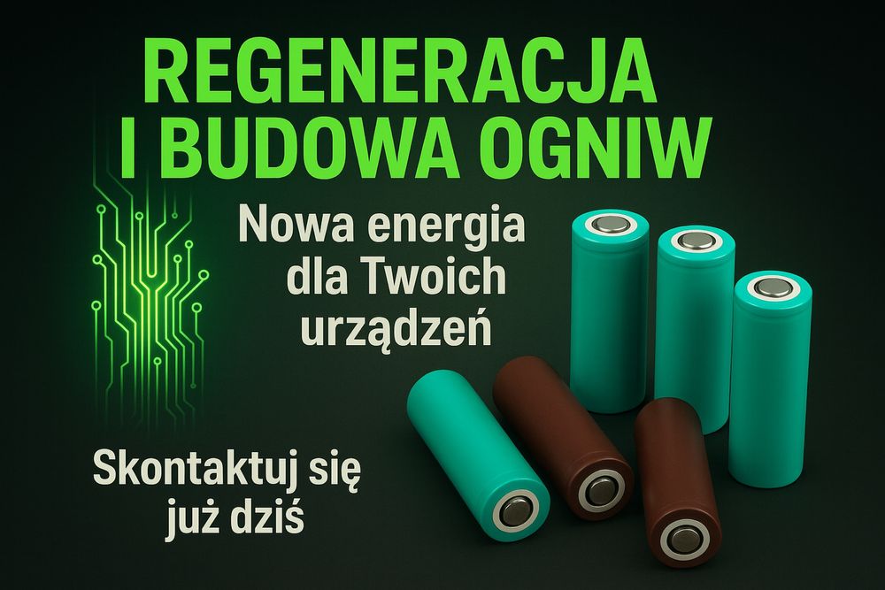 Regeneracja sprzedaż Akumulatorów, budowa pakietów z ogniw 18650