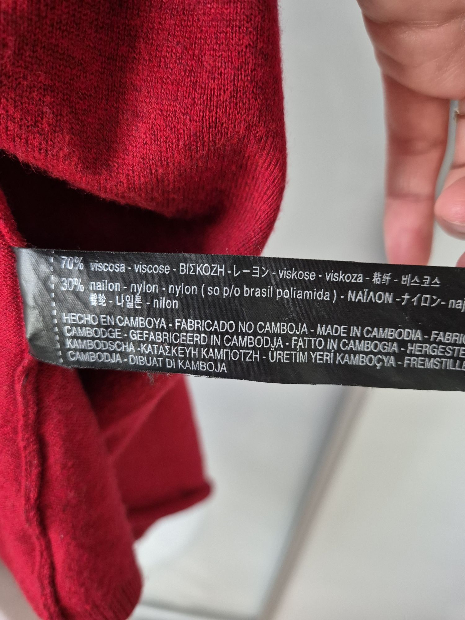 Czerwony długi kardigan Zara Knit L używany