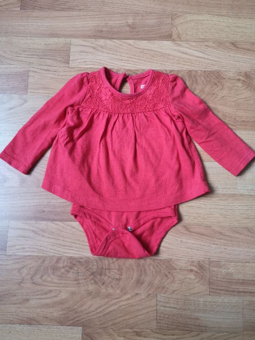 Body świąteczne tunika r. 68 tunika z koronką czerwone