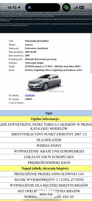 Opel Astra H 2007 Diesel 1.7 CTDI