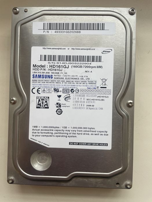 Жесткий диск samsung 3.5 160 gb