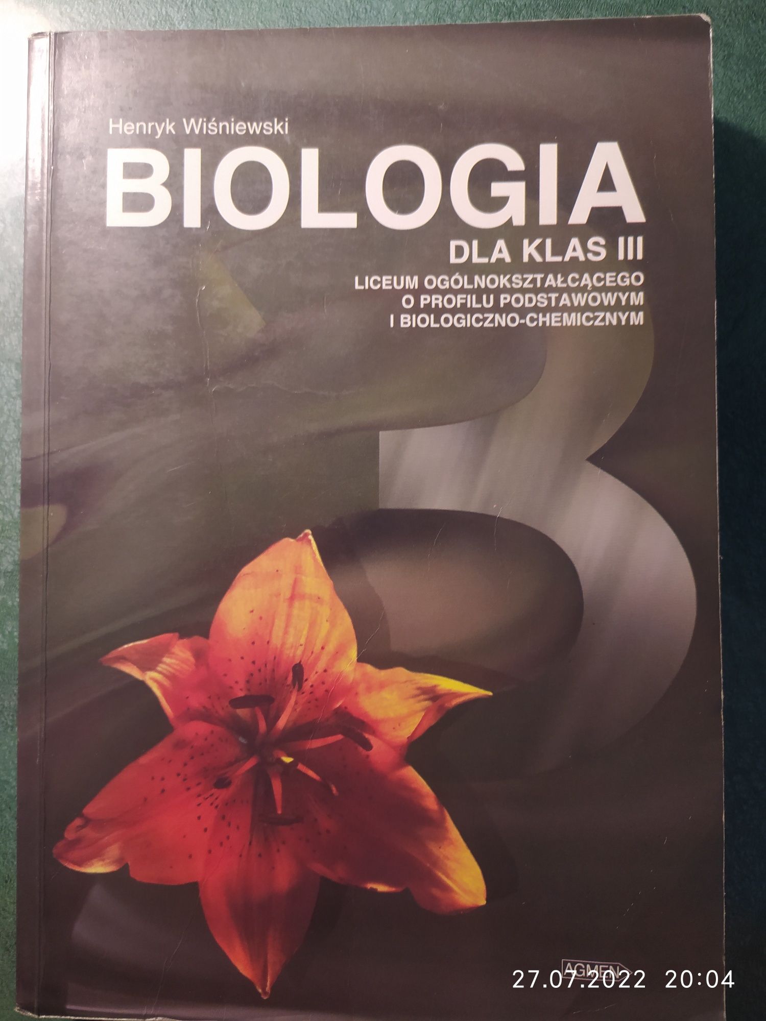 Biologia dla klas 3 LO o prof. podstawowy. i biol-chem - H. Wisniewski