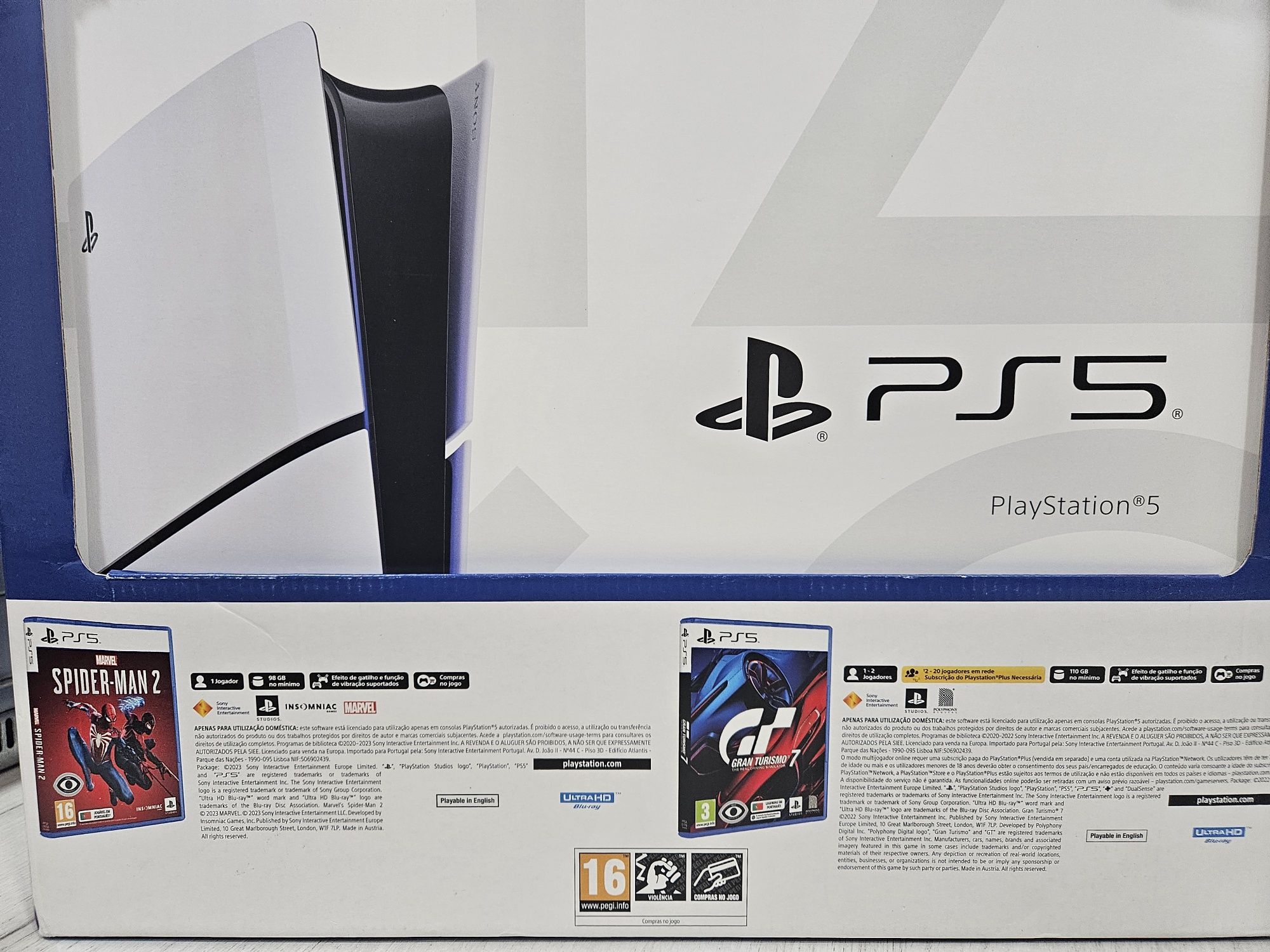 Bundle Playstation 5 Slim com 2 jogos selados - Nova c/garantia