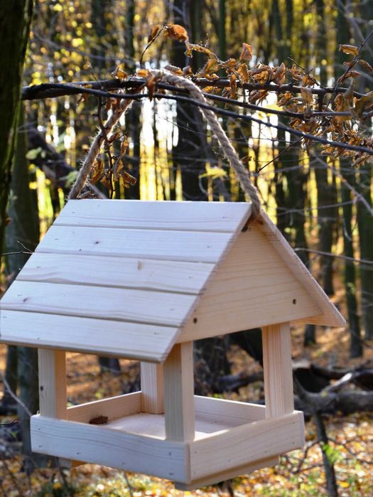 Karmnik dla ptaków z grawerem . Impregnowany! Duży