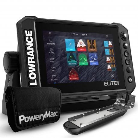 Lowrance Elite FS 9 Black PoweryMax 25ah com Transductor Ai 3 in 1