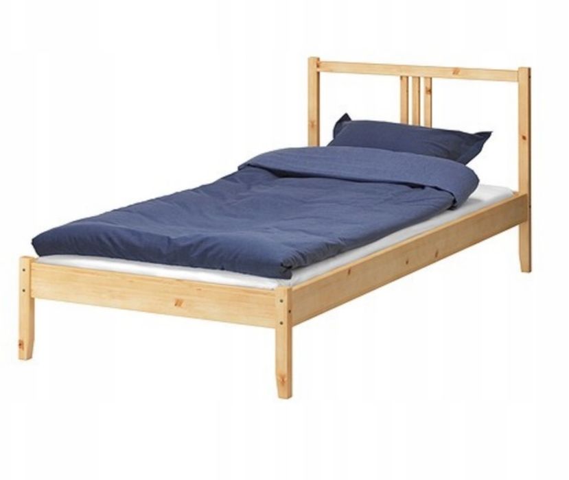Łóżko sosnowe Ikea Fjalse 90x200 stelaż i materac