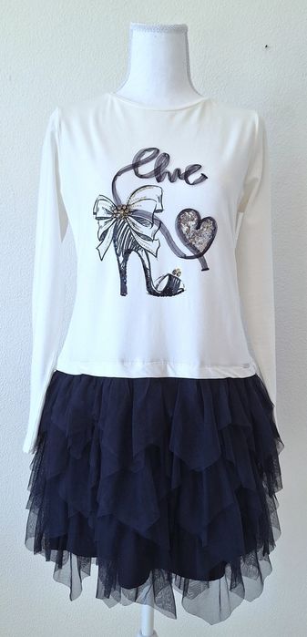 Vestido azul e branco (Mayoral)